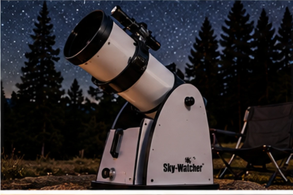 A Dobsonian telescope set up outdoors, a classic first telescope gift